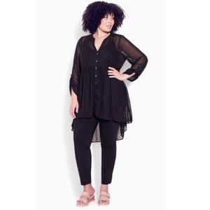 NWT Evans Black Tunic Dobby Longline 28